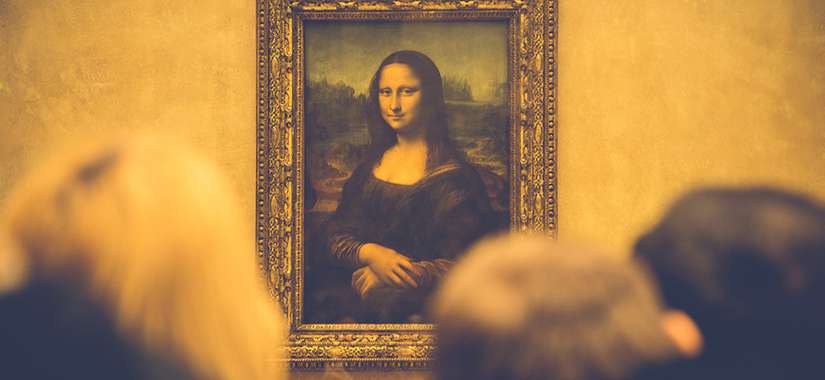 La Gioconda, eller Mona Lisa målad av Leonardo da Vinci (1452–1519), italiensk konstnär och universalgeni.